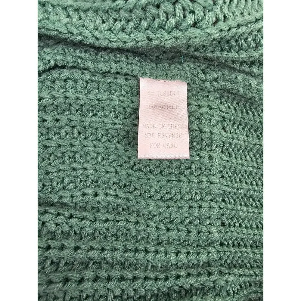 La Meil Minimalist Modern Cozy Casual Chic Pastel Jade Shoulder Cut Out‎ Sweater